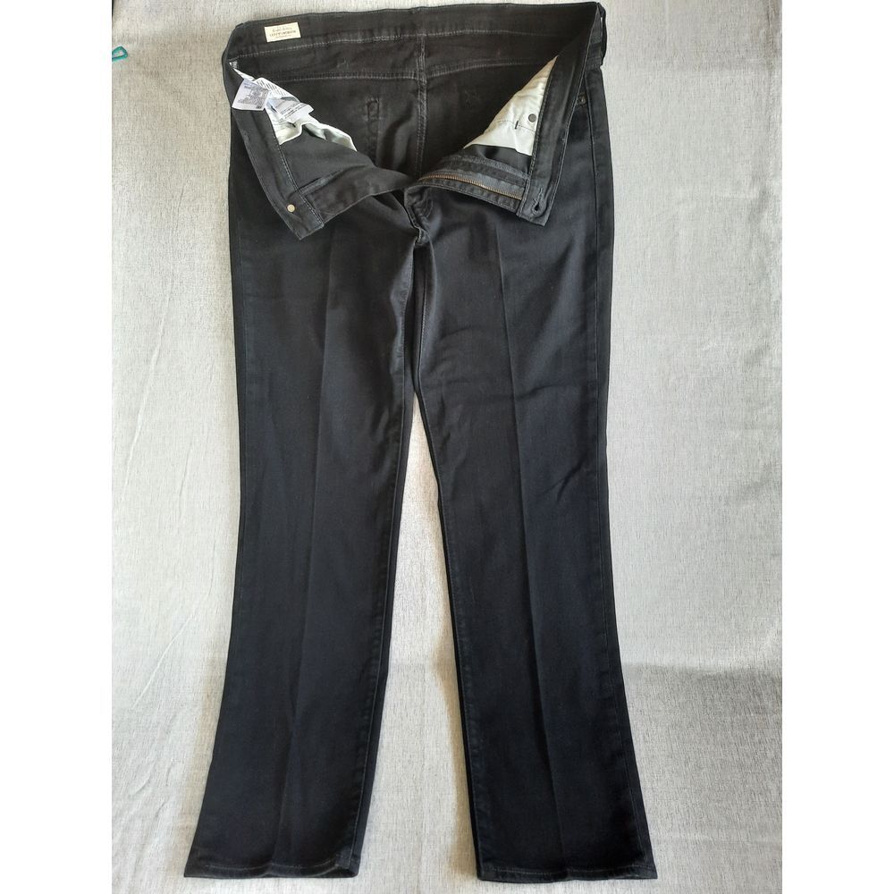 Levi's Premium 511 Men W40/32L Slim Fit Pleated BIG E Stretch Black Denim Jeans